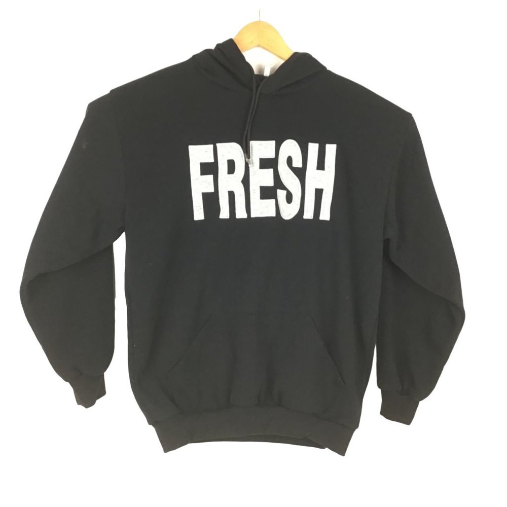 Original Deluxe XL Black "Fresh" Pullover Hoodie Kangaroo Pocket Long Sleeve NWT - Picture 7 of 7